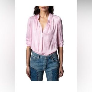 Zadig & Voltaire Tink Peachy Pink Blouse, Sz Medium, NEW w/o tags!